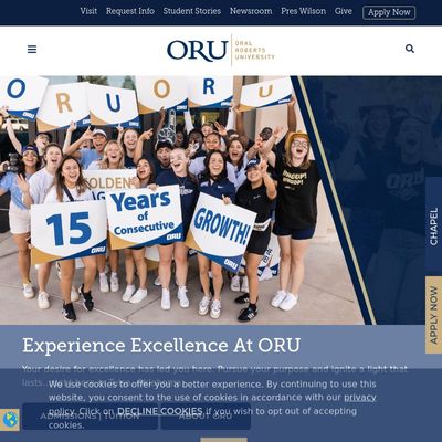 Screenshot of Oral Roberts University