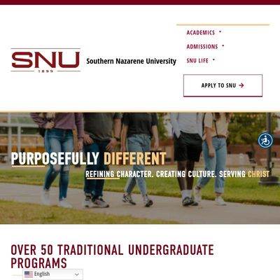 Screenshot of Southern Nazarene University