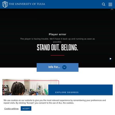 Screenshot of University of Tulsa